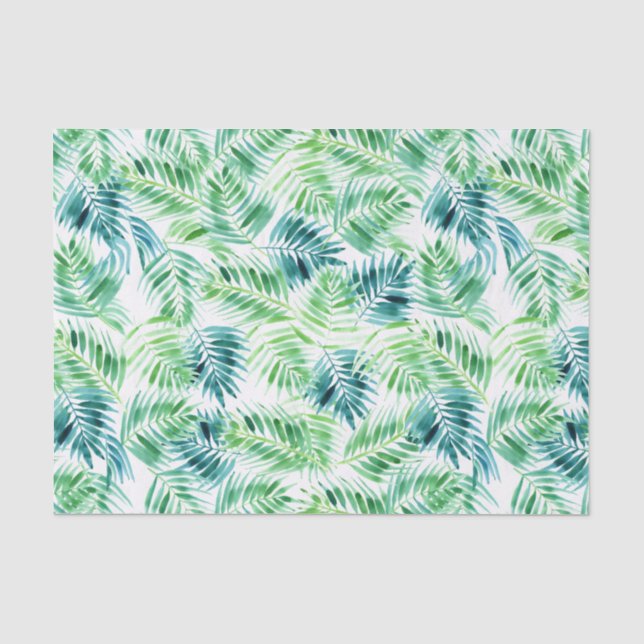 Papier Mousseline Feuilles de palmiers aquarelles modernes (Recto)