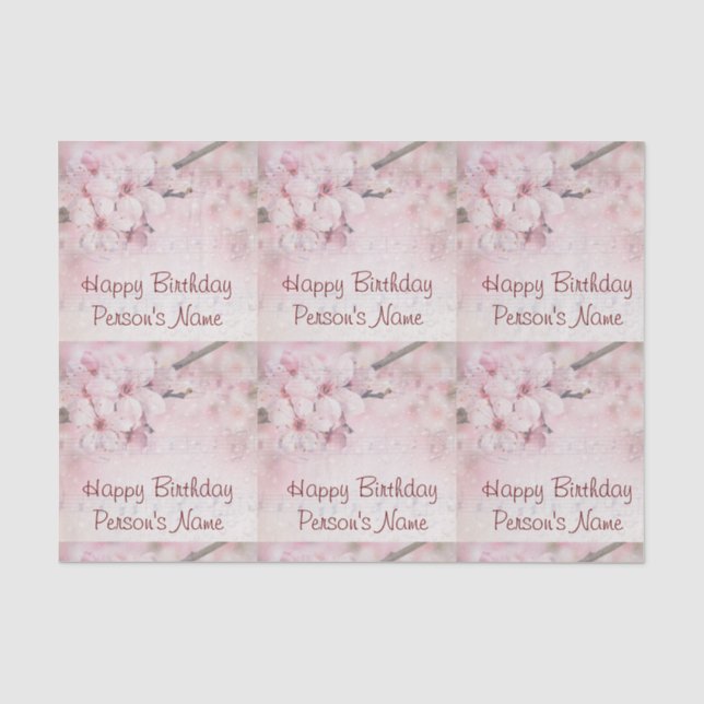 Papier Mousseline Feuilles de papier de tissus (2) Joyeux anniversai (Recto)