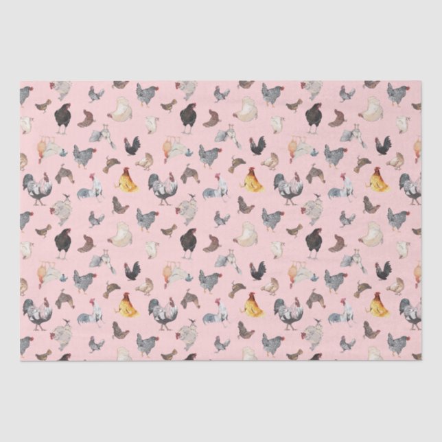 Papier Mousseline Feuilles de papier pour motif de poulet heureux (Recto)