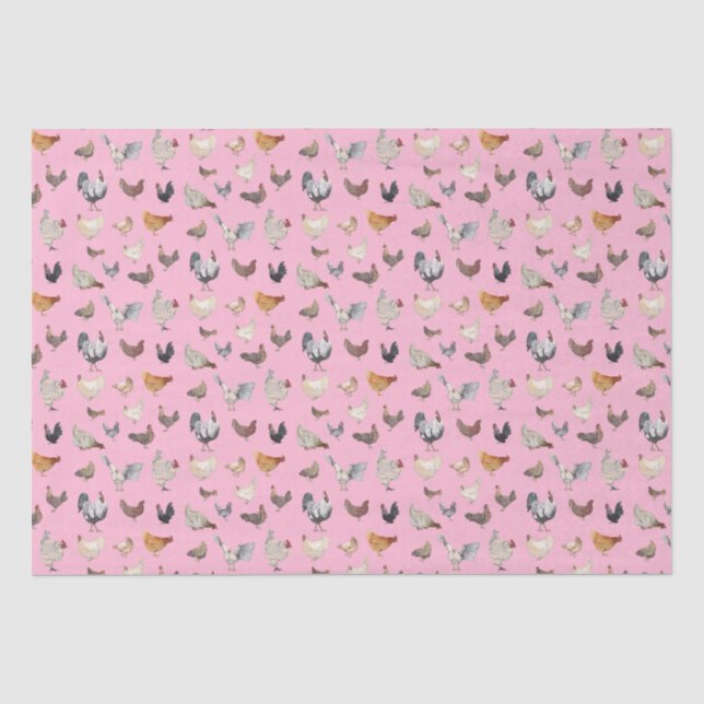 Papier Mousseline Feuilles de papier pour motif de poulet heureux (Recto)