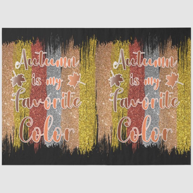 Papier Mousseline Feuilles de Parties scintillant tendance d'automne (Recto)