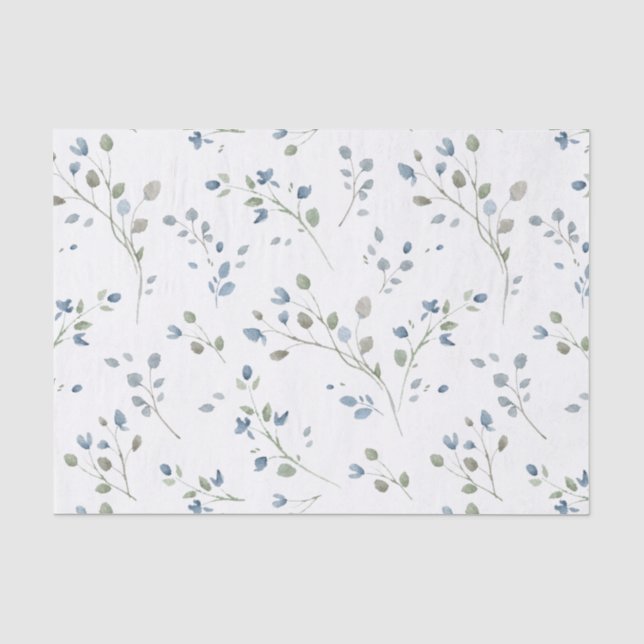 Papier Mousseline Feuilles de style Aquarelle Pastel (Recto)