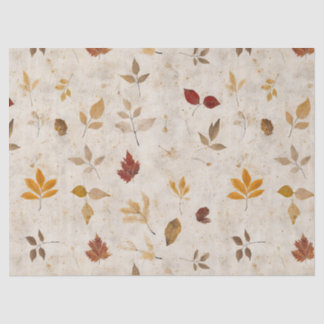 Papier Mousseline Feuilles Jaune Brun Rustiques avec une Atmosphère