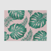 Feuilles Pink & Green Palm sans couture Motif