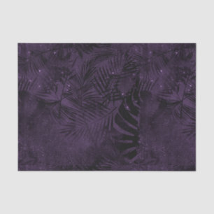 Papier Mousseline Feuilles pourpres et noirs