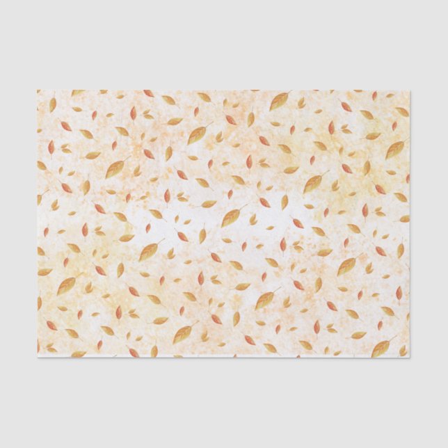 Papier Mousseline Feuilles Russe aquarelle chute (Recto)