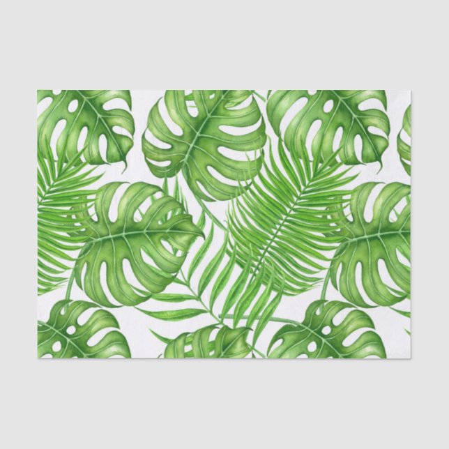 Papier Mousseline Feuilles tropicaux (Recto)