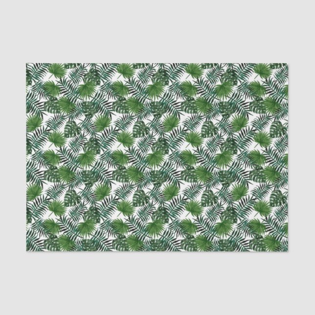 Papier Mousseline Feuilles tropicaux 2 feuillages (Recto)
