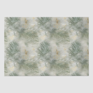Papier Mousseline Feuilles tropicaux blancs d'or vert