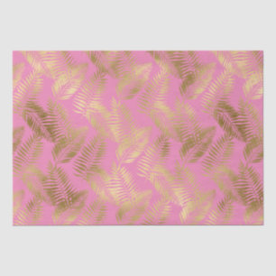 Papier Mousseline Feuilles tropicaux Chic Pink Gold