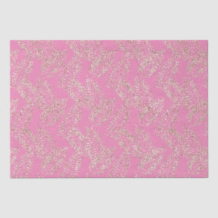 Papier Mousseline Feuilles tropicaux de la Parties scintillant rose