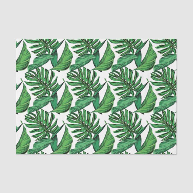 Papier Mousseline Feuilles tropicaux Dessin Scrapbooker Découpage (Recto)