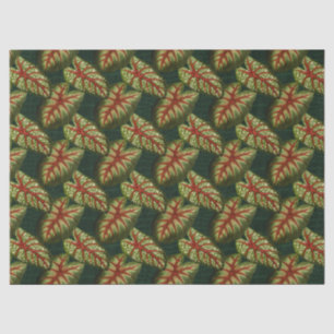 Papier Mousseline Feuilles verts sur la Découpage vert foncé