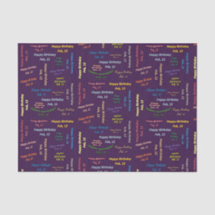 Papier Mousseline Février, 12 Anniversaire Tissue Paper