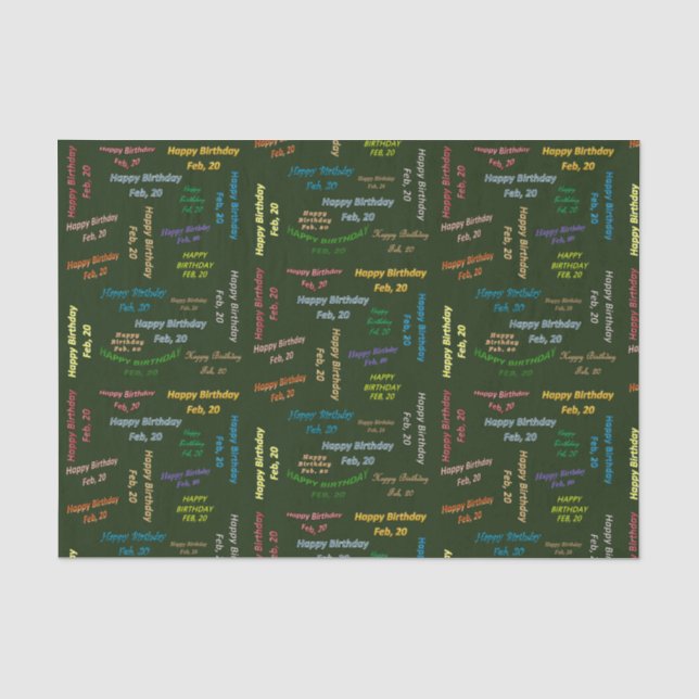 Papier Mousseline Février, 20 Anniversaire Tissue Paper (Recto)