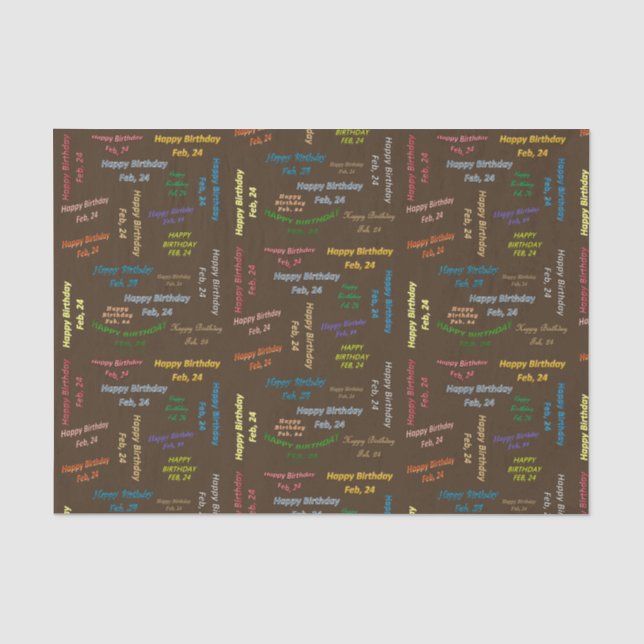Papier Mousseline Février, 24 Anniversaire Tissue Paper (Recto)
