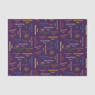 Papier Mousseline Février 7 Anniversaire Tissue Paper