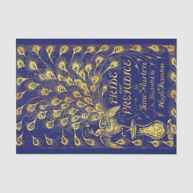 Papier Mousseline Fierté et préjugé Bleu Peacock Livre couverture (Recto)