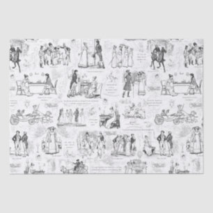 Papier Mousseline Fierté et préjugé Citations de toile blanche noire