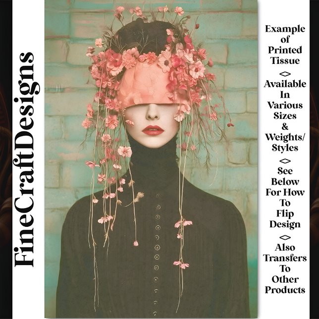 Papier Mousseline Figure Surréaliste En Blindé, Découpage Florale CC (Créateur téléchargé)