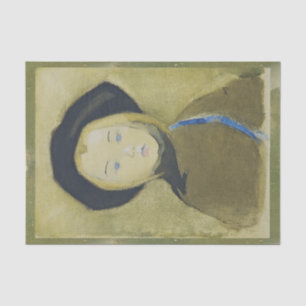 Papier Mousseline Fille avec ruban bleu, Helene Schjerfbeck