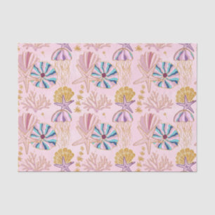 Papier Mousseline Fille Bébé rose sous la brise marine
