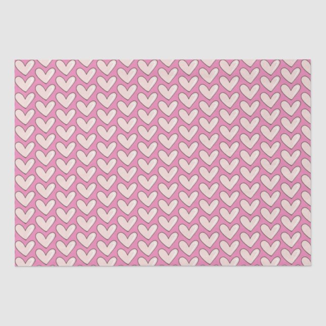 Papier Mousseline Fille Coeurs roses amour (Recto)