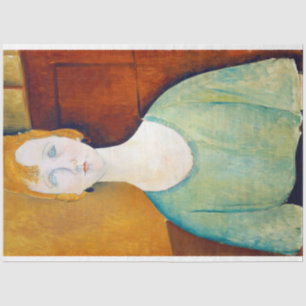 Papier Mousseline Fille dans une blouse verte, Modigliani