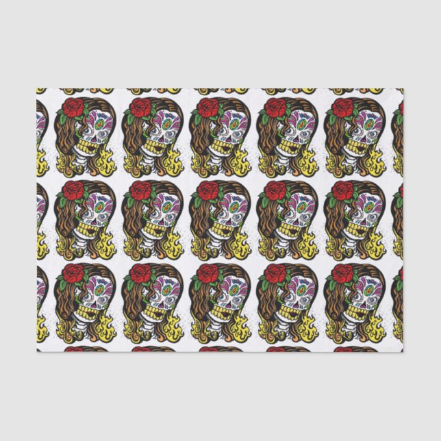 Papier Mousseline Fille de crâne de sucre (Recto)