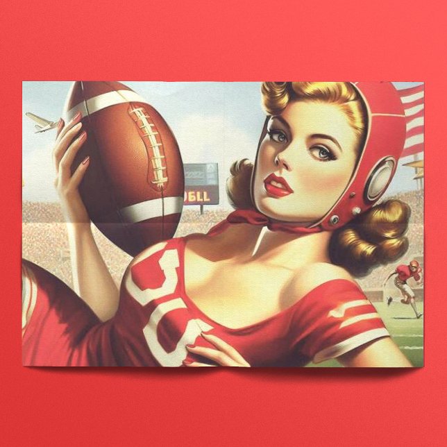 Papier Mousseline Fille de football vintage (Créateur téléchargé)