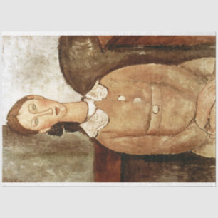 Papier Mousseline Fille en robe jaune, Modigliani
