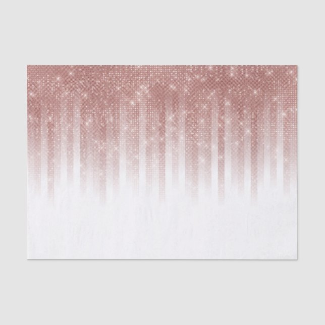 Papier Mousseline Fille Glamour Rose Parties scintillant or Gradient (Recto)