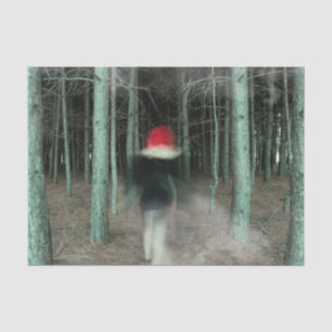 Papier Mousseline Fille gothique Moderne Noir Rouge Forêt