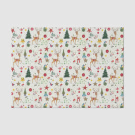 Papier Mousseline Fille Joyeux Cerf de Noël | Papier Tissus