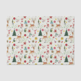Papier Mousseline Fille Joyeux Cerf de Noël | Papier Tissus