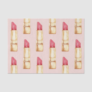 Papier Mousseline Fille Motif Pastel Pink & Red Lipstick