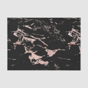 Papier Mousseline Fille Noir Marbre Rose Gold Foil