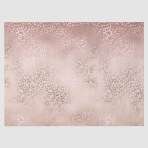 Papier Mousseline Fille Rose Blush Gold Ombre Empreinte de léopard
