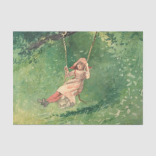 Papier Mousseline Fille sur une aile (Enfance rurale) (Maison Winslo