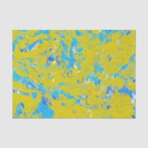 Papier Mousseline Fils jaunes, bleus et blancs