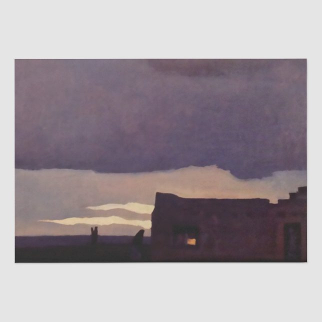 Papier Mousseline "Fin après-midi" Western Art de Maynard Dixon (Recto)