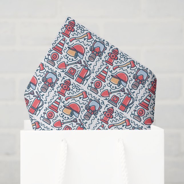 Papier Mousseline Firefighter Decoupage (Sac cadeau)