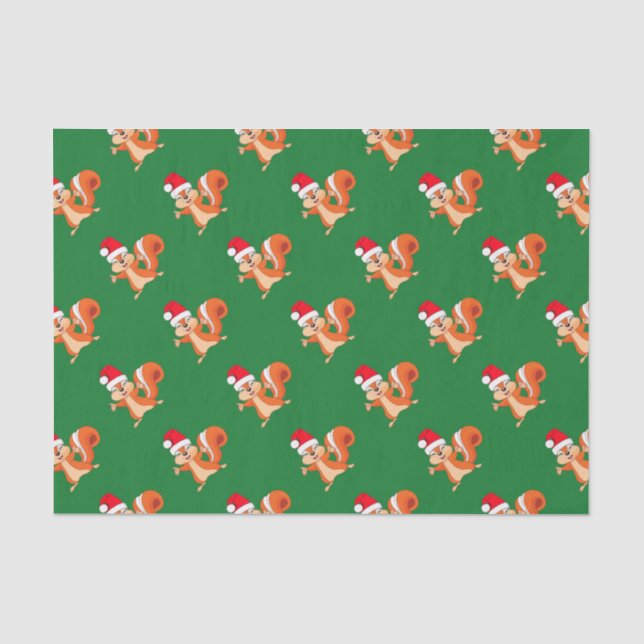 Papier Mousseline Fizzy l'écureuil joueur à Noël (Recto)