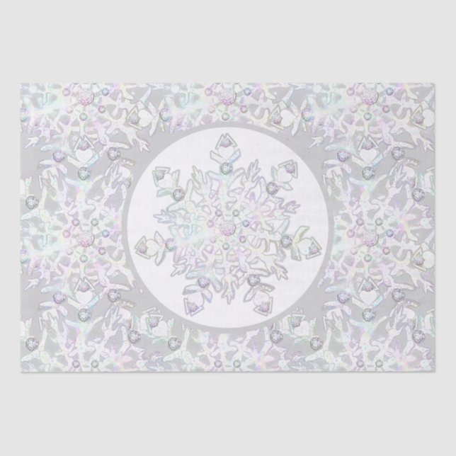 Papier Mousseline Flacon de neige bleu glace (Recto)