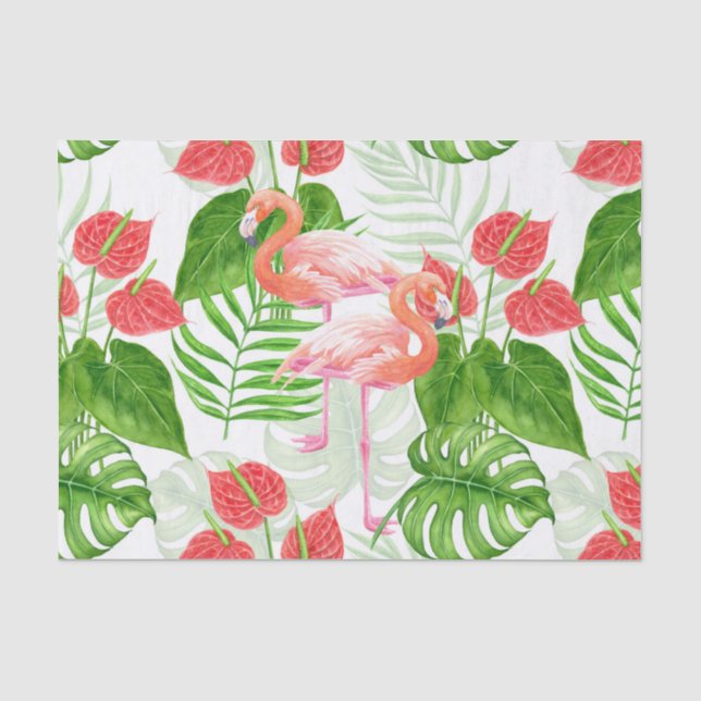 Papier Mousseline Flamant rose (Recto)