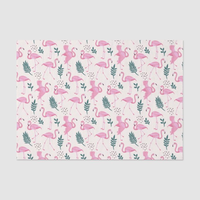 Papier Mousseline Flamant rose (Recto)