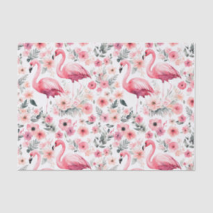Papier Mousseline Flamant rose Aquarelle Fille rose chaud