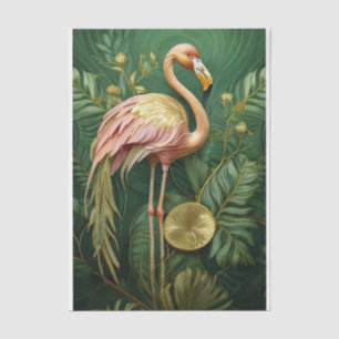 Papier Mousseline Flamant Rose Brillant Doré, Élégant