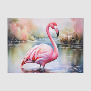 Papier Mousseline Flamant rose dans l'eau