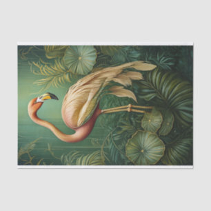 Papier Mousseline Flamant rose en plumes Bleu, Botanique Muté